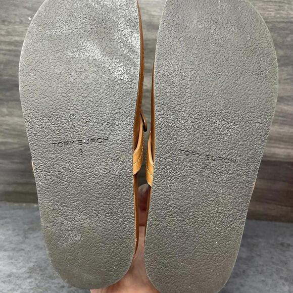 Tory Burch Miller Cloud Thong Sandals Womens Size 8 Brown Leather - Picture 8 of 10